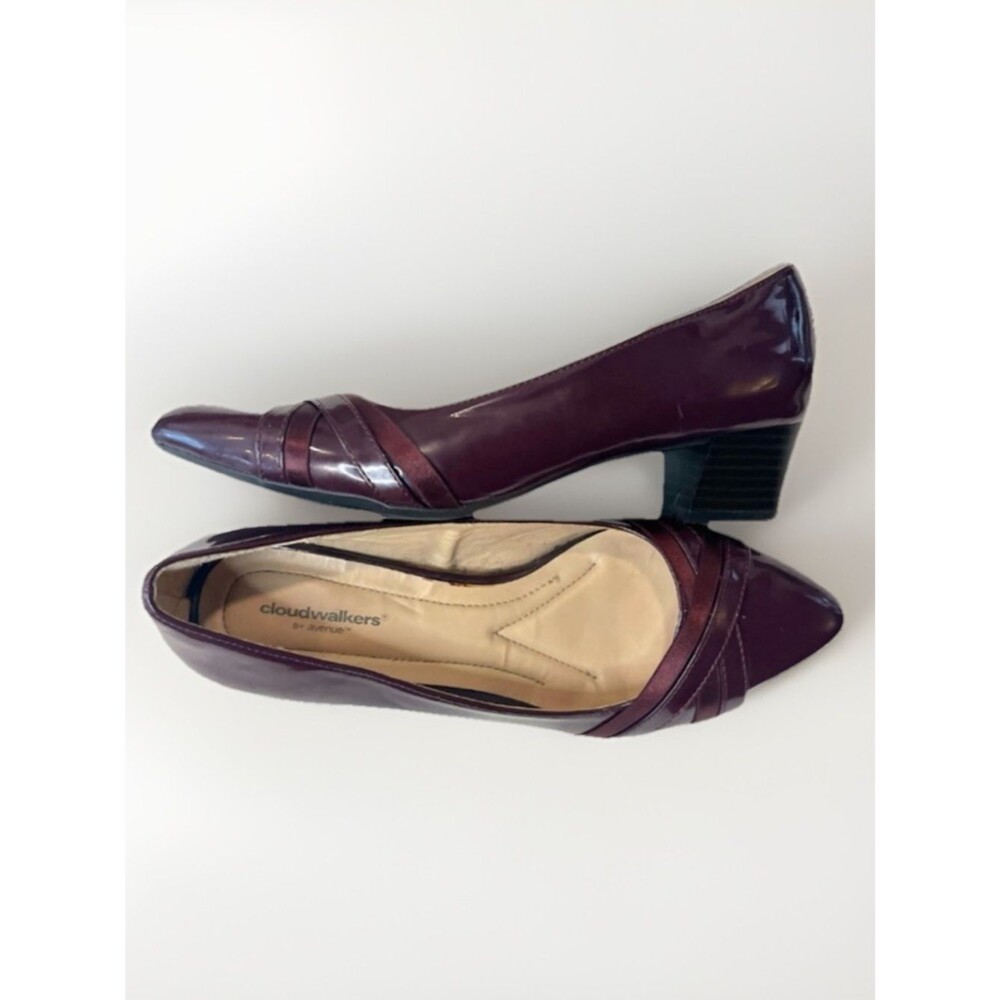 Cloudwalkers By Avenue Olivia Patent Low Heel Pumps Brown Size 9 WIDE